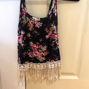 Floral spagetti strap crop top
